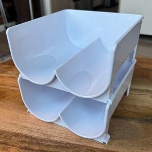 Stackable White Bottle Storage